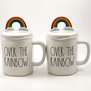 NWT Rae Dunn Set of 2 Over the Rainbow Mugs